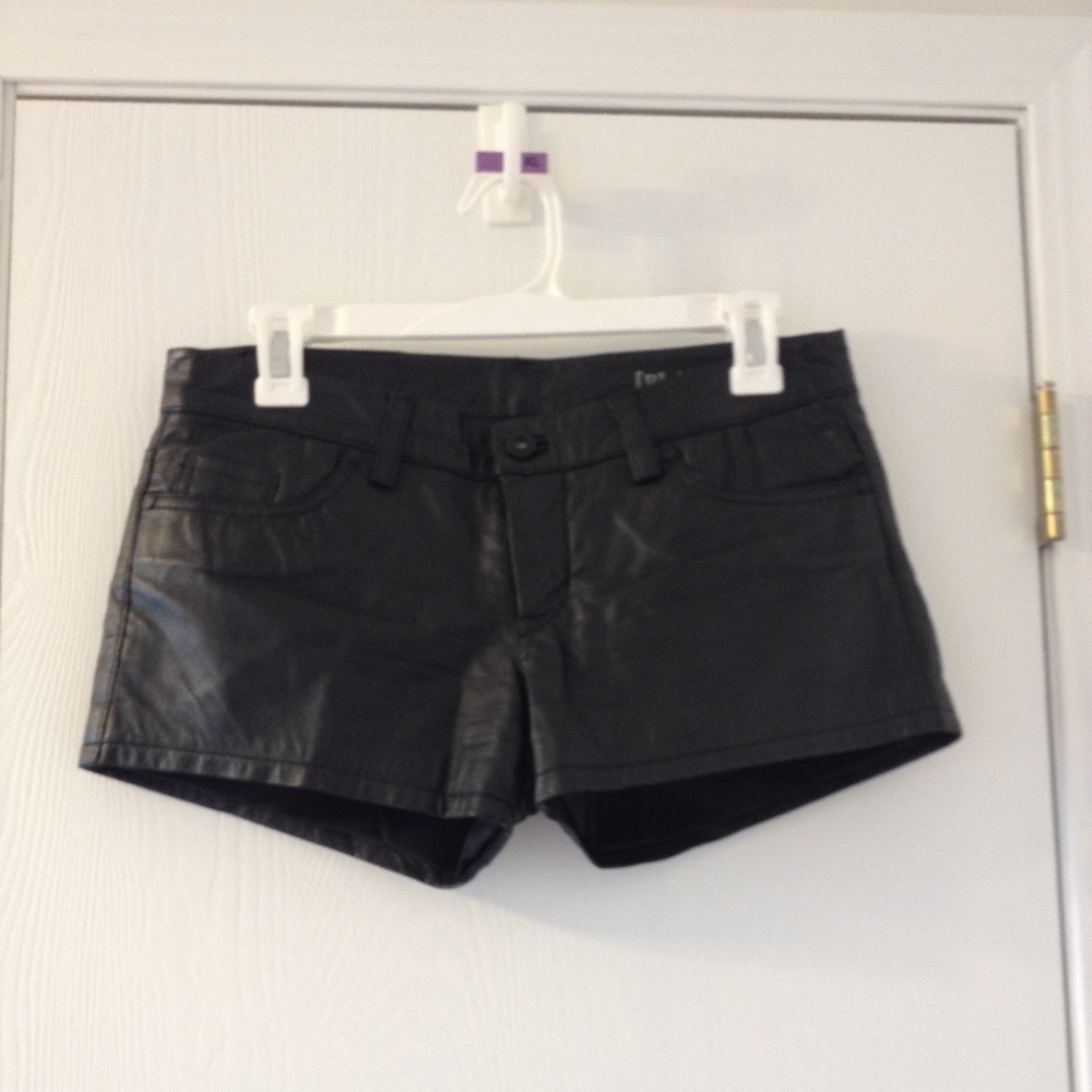 BlankNYC Black Leather Shorts for a Young Woman